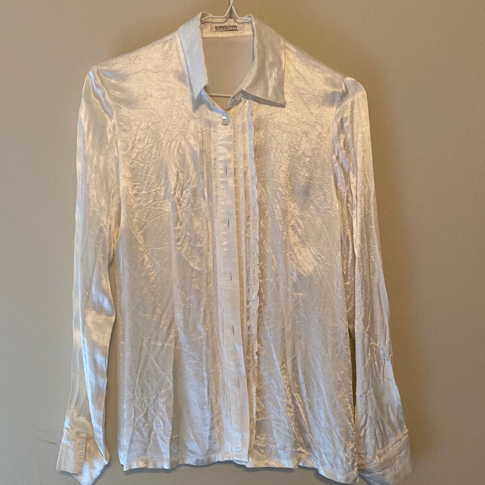 Rēsumē off white satin blouse